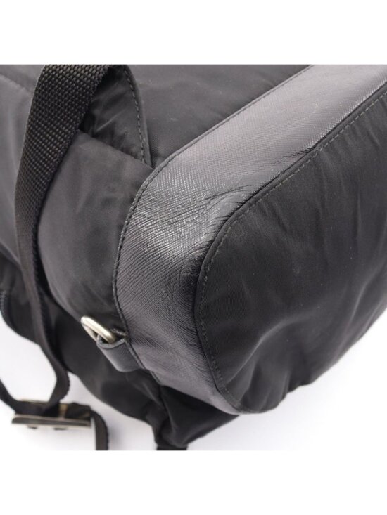 Prada Backpack Viaggio Black Nylon Saffiano Leather Triangle Logo main image 8